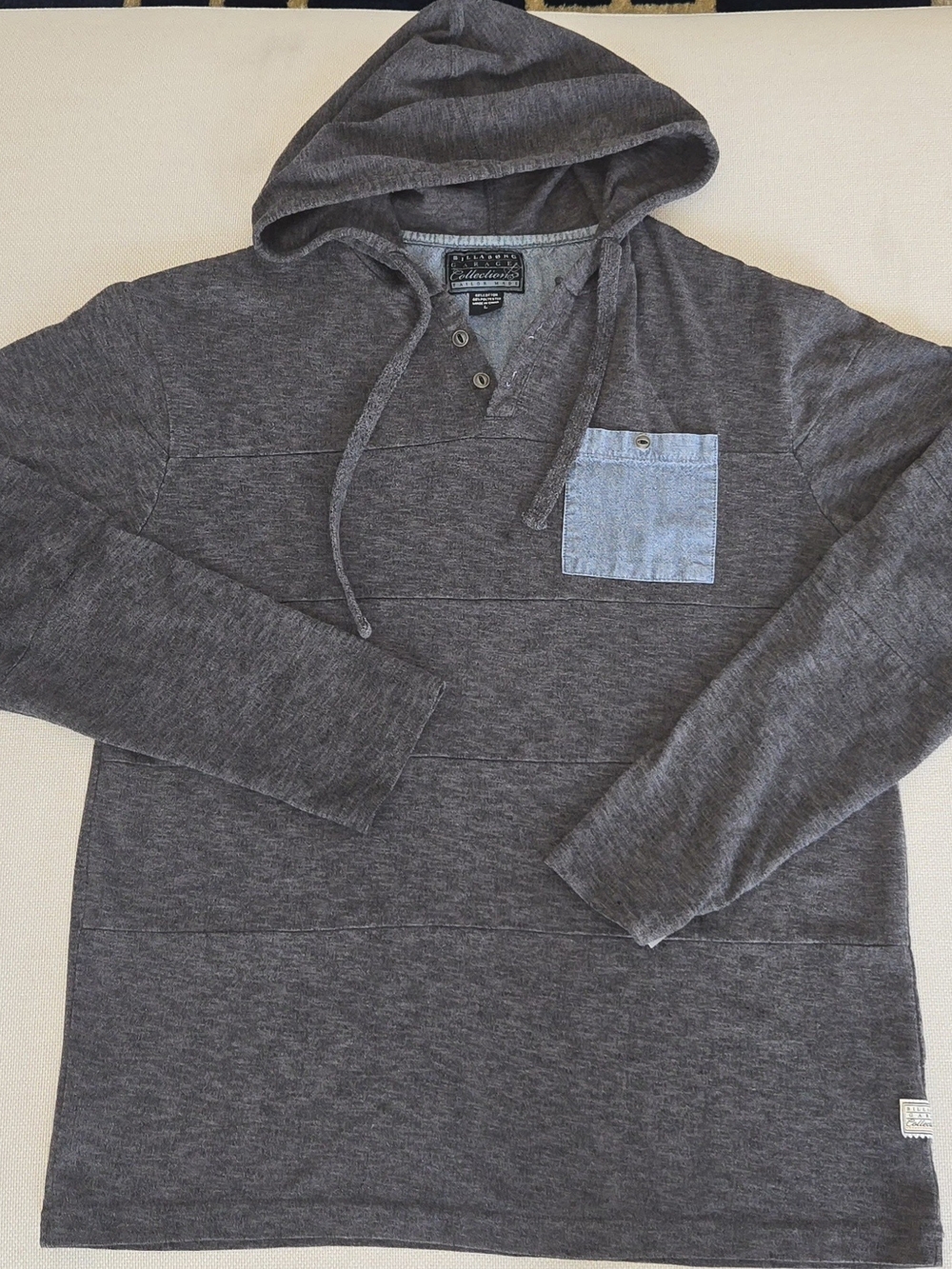 Billabong Garage Collection Tailor Made LARGE Long Sleeve Hoodie Pullover Surfer
